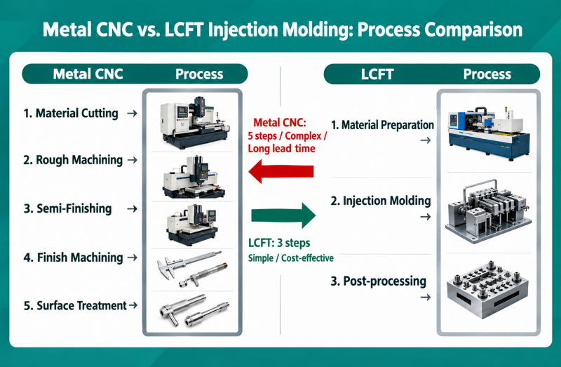 Metal CNC vs. LCFT Injection Molding: Process Comparison